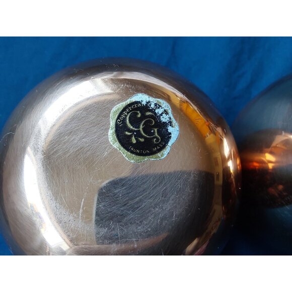 Pair copper rolypoly glasses for Moscow Mule vintage 1970s Coppercraft Guild - Picture 5 of 10